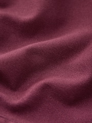 Burgundy Red Long Sleeve Mini Twill Dress - Image 10 of 10