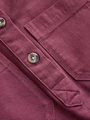Burgundy Red Long Sleeve Mini Twill Dress - Image 9 of 10