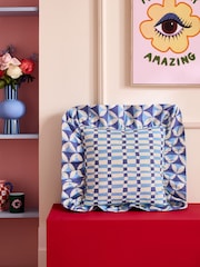 Eleanor Bowmer Blue Mega Frill Cushion - Image 1 of 5