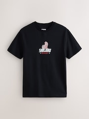 Black Japan Slim Fit Motionflex Soft Graphic T-Shirt - Image 1 of 3