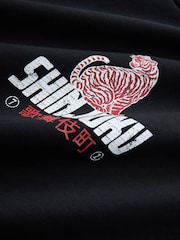 Black Japan Slim Fit Motionflex Soft Graphic T-Shirt - Image 2 of 3