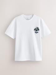 Green Blue Navy White Badge Regular Fit Motionflex Soft Heavyweight T-Shirts 3 Pack - Image 4 of 6