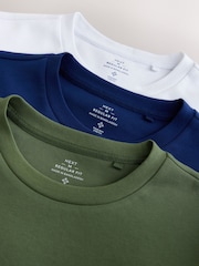 Green Blue Navy White Badge Regular Fit Motionflex Soft Heavyweight T-Shirts 3 Pack - Image 5 of 6