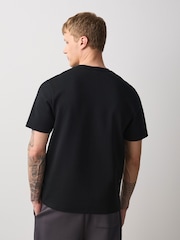 Black Floral Front Print Graphic T-Shirt - Image 3 of 8