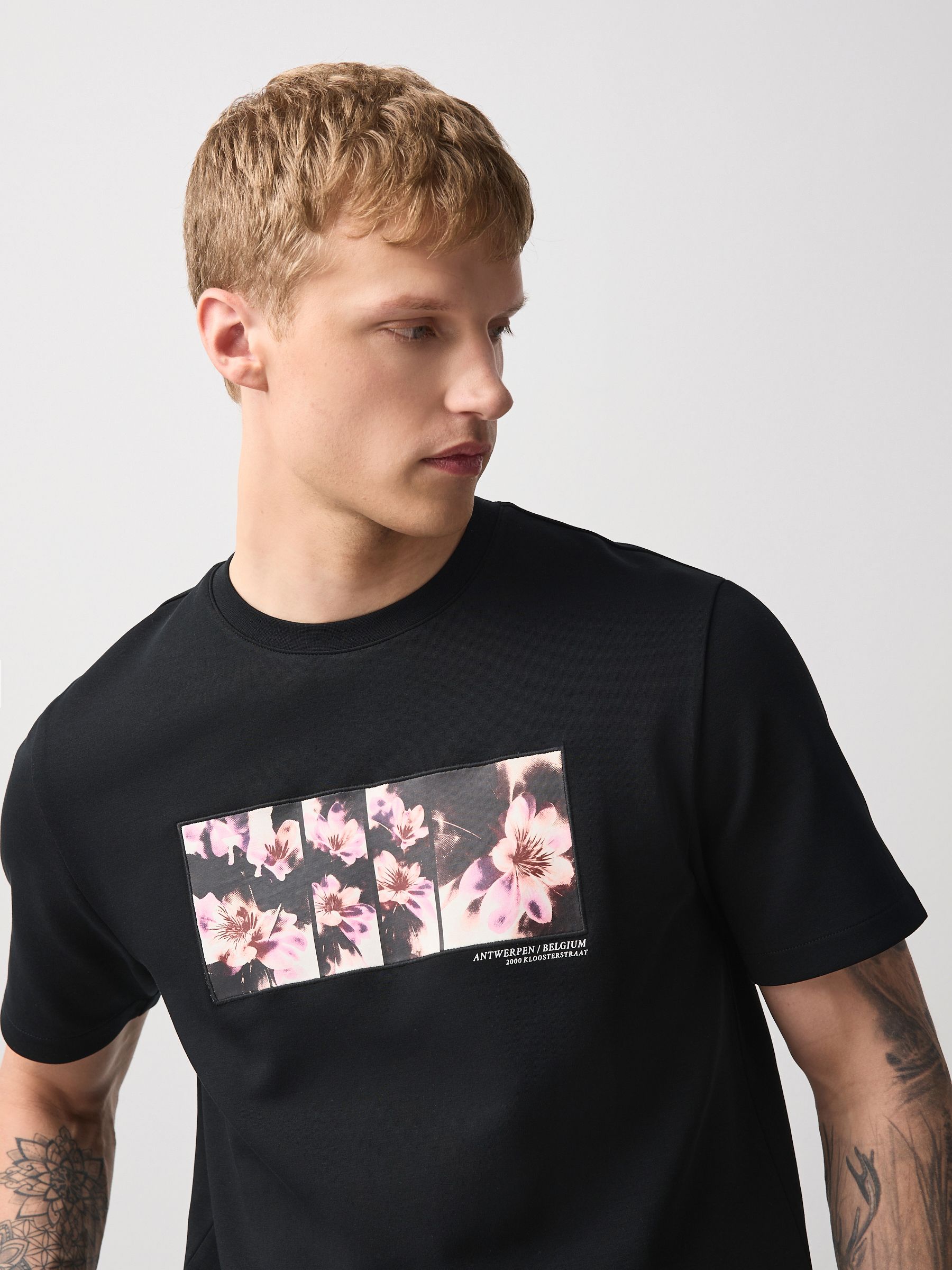 Buy Black Floral Front Print Graphic T-Shirt from Next USA