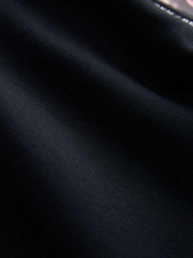 Black Floral Front Print Graphic T-Shirt - Image 8 of 8