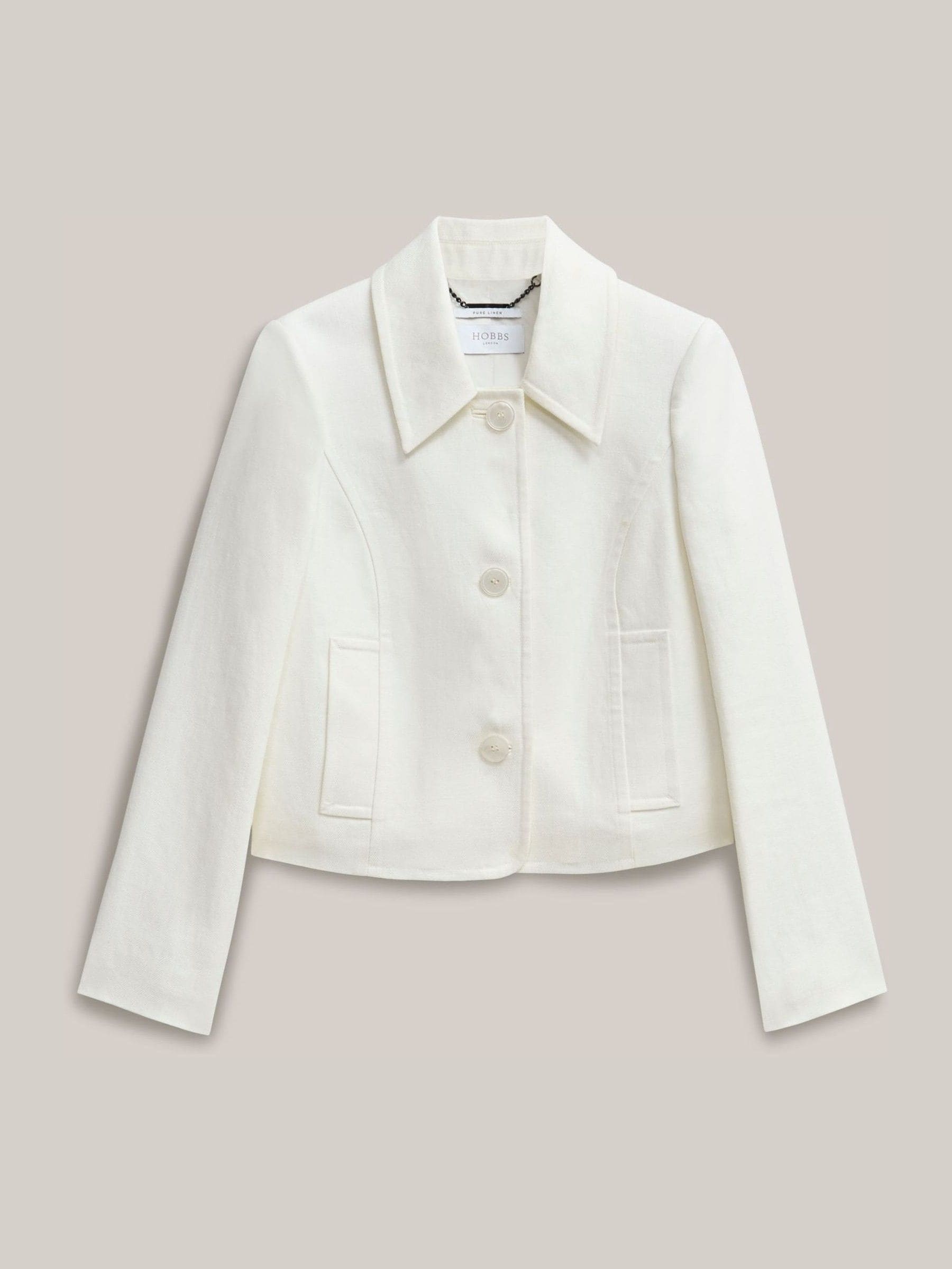 Buy Hobbs Ivory Adeen Linen Jacket from the Next UK online shop