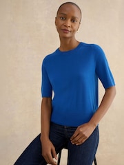 Hobbs Blue Leena Knitted Top - Image 1 of 5
