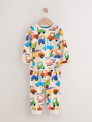Blue/Orange All Over Transport Snuggle Pyjamas 3 Pack (9mths-10yrs) - Image 2 of 7