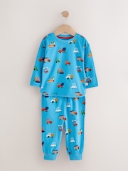Blue/Orange All Over Transport Snuggle Pyjamas 3 Pack (9mths-10yrs) - Image 3 of 7