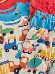 Blue/Orange All Over Transport Snuggle Pyjamas 3 Pack (9mths-10yrs) - Image 6 of 7