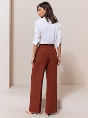 Rdzawy brąz - Lipsy Tailored Belted Wide Leg Trousers - Obraz 2 z 5