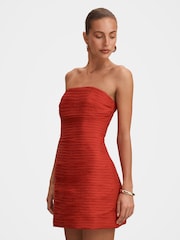 Nabrana mini obleka brez naramnic Forever New Sasha vsebuje lan - Slika 4 iz 5