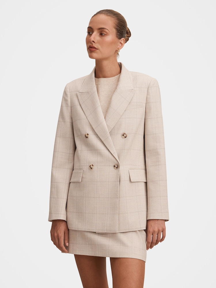 Forever New Natural Lottie Double Breasted Blazer - Image 1 of 5