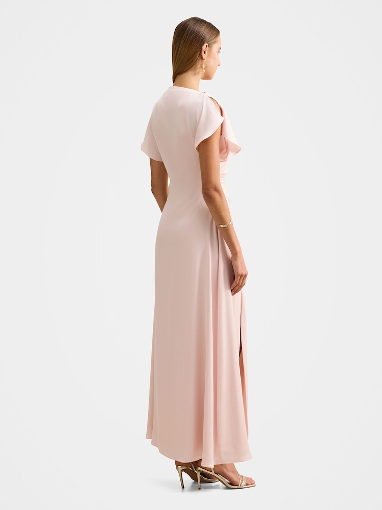 Forever New Pink Genevieve Satin Drape Maxi Dress - Image 2 of 4