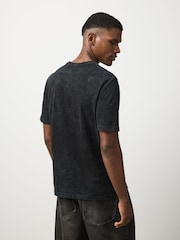Black Washed Undertaker WWE License Graphic Relaxed Fit T-Shirt - Image 3 of 7