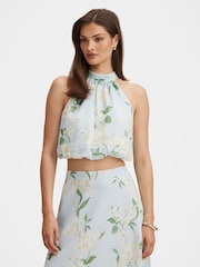 Forever New Maisie Halter Neck Tie Up Top Contains Linen - Εικόνα 1 του 5