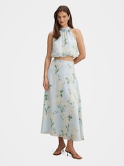 Forever New Maisie Halter Neck Tie Up Top Contains Linen - Εικόνα 3 του 5