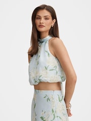 Forever New Maisie Halter Neck Tie Up Top Contains Linen - Εικόνα 4 του 5