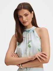 Forever New Maisie Halter Neck Tie Up Top Contains Linen - Εικόνα 5 του 5