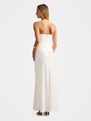 Forever New White Isra Drape Strapless Maxi Dress - Image 2 of 4