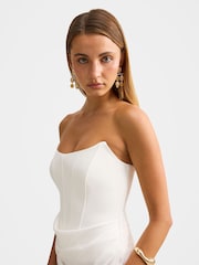 Forever New White Isra Drape Strapless Maxi Dress - Image 3 of 4
