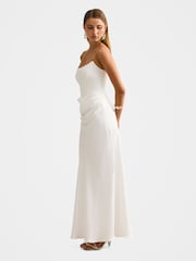 Forever New White Isra Drape Strapless Maxi Dress - Image 4 of 4