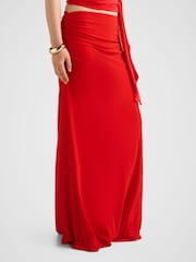 Forever New Red Mimi Flute Maxi Skirt - Image 2 of 6