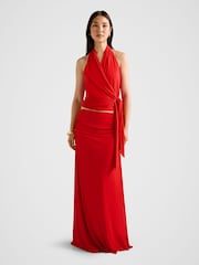 Forever New Red Mimi Flute Maxi Skirt - Image 5 of 6