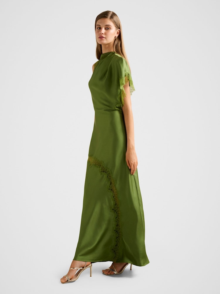 Forever New Green Kody Satin Lace Asymmetrical Dress - Image 4 of 4 Forever New Green Kody Satin Lace Asymmetrical Dress - Image 4 of 4