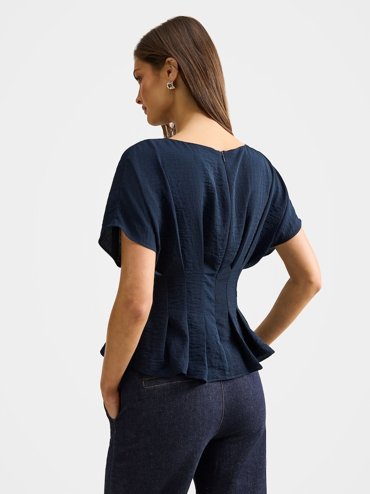 Forever New Blue Wren Pleated Detail Top - Image 2 of 5