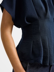 Forever New Blue Wren Pleated Detail Top - Image 3 of 5