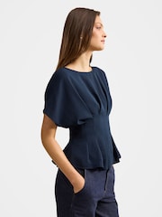 Forever New Blue Wren Pleated Detail Top - Image 4 of 5