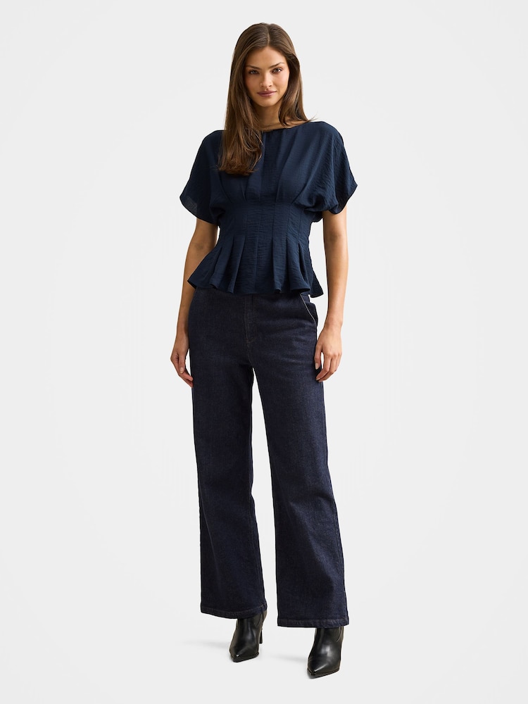 Forever New Blue Wren Pleated Detail Top - Image 5 of 5