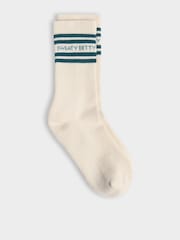 Sweaty Betty Cream Varsity Slogan Socks - Image 1 of 3
