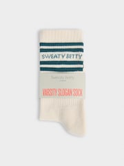 Sweaty Betty Cream Varsity Slogan Socks - Image 2 of 3