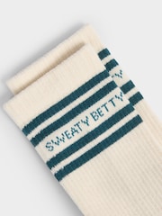 Sweaty Betty Cream Varsity Slogan Socks - Image 3 of 3