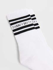 Sweaty Betty White Varsity Slogan Socks - Image 2 of 2