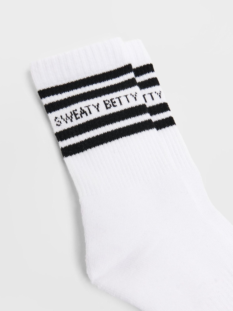 Sweaty Betty White Varsity Slogan Socks - Image 2 of 2