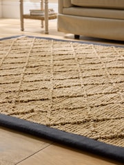 Nina Campbell Natural Diamond  Hand Woven Jute Rug - Image 3 of 5