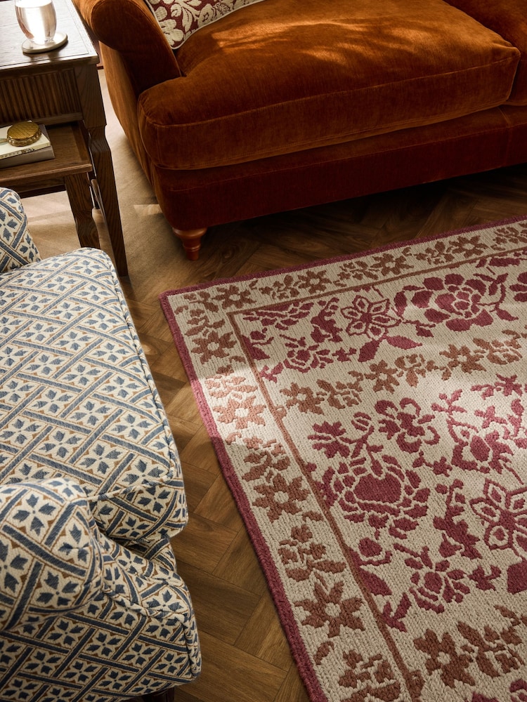 Laura Ashley Rust Brown Earlstone Stripe Hand Knotted Wool Rug - Image 2 of 5 Laura Ashley Rust Brown Earlstone Stripe Hand Knotted Wool Rug - Image 2 of 5