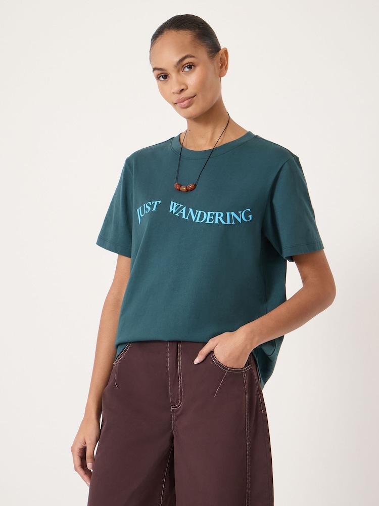 Hush Blue Just Wandering Graphic Cotton T-Shirt - Image 1 of 5