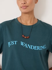 Hush Blue Just Wandering Graphic Cotton T-Shirt - Image 4 of 5