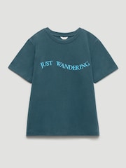Hush Blue Just Wandering Graphic Cotton T-Shirt - Image 5 of 5