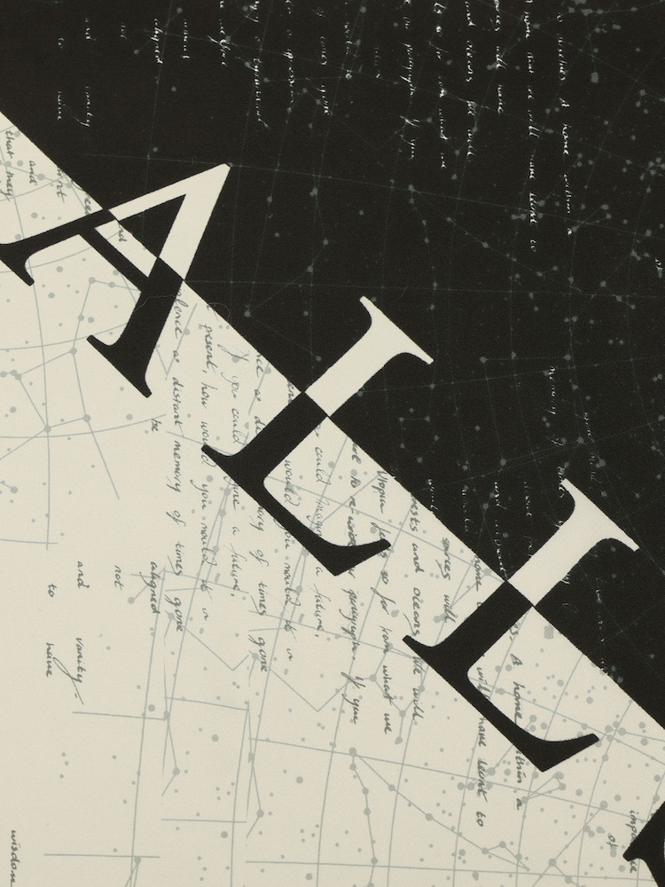 AllSaints Black Script Square Scarf - Image 4 of 4