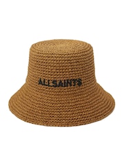 AllSaints Brown Colligiate Straw Cloche Hat - Image 1 of 4