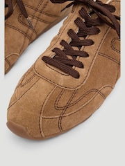 Hush Brown Sadie Stitch Detail Slimline Trainers - Image 5 of 5