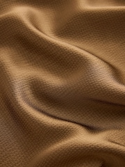 Bronze Satin Short Sleeve Twist Front Midi Dress - Image 7 of 7