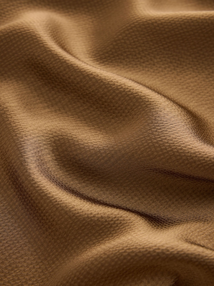 Bronze Satin Short Sleeve Twist Front Midi Dress - Image 7 of 7