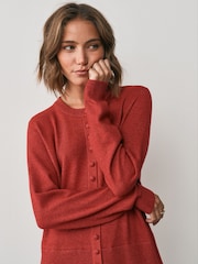 Red Long Sleeve Cardigan 2 in 1 Mini Dress - Image 3 of 4